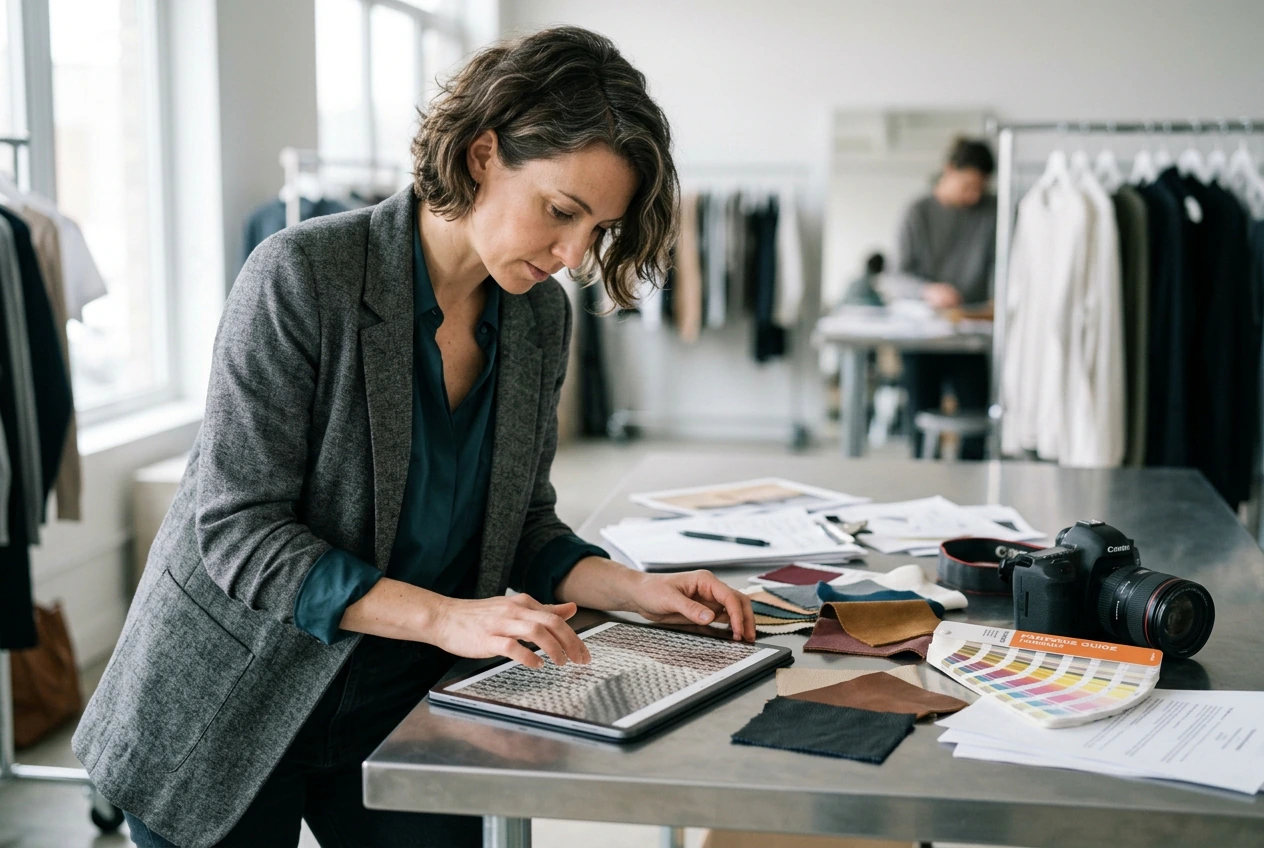 E-commerce manager using Image Sharpener for products