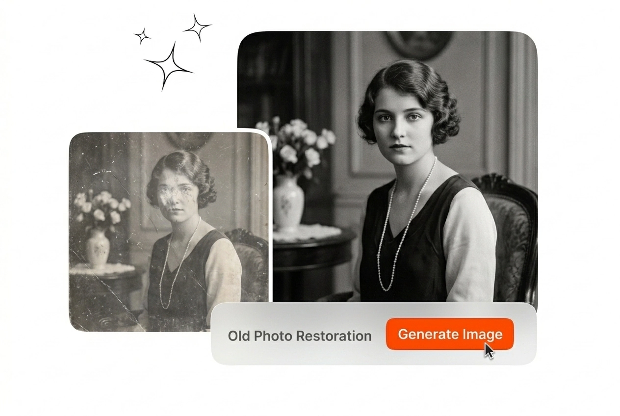 Old Photo Restoration Veme AI hero showcase