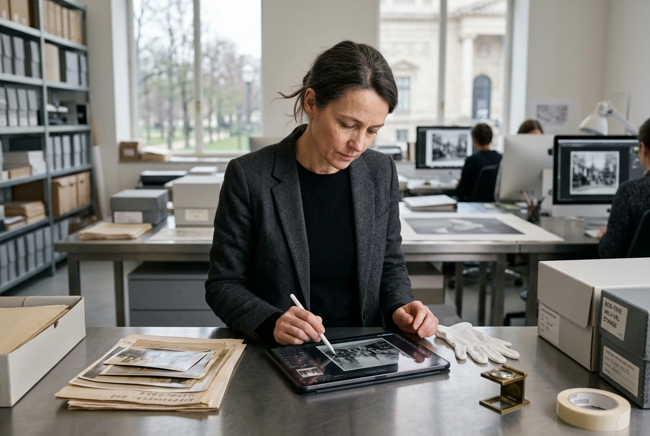Curator using Old Photo Restoration for archives