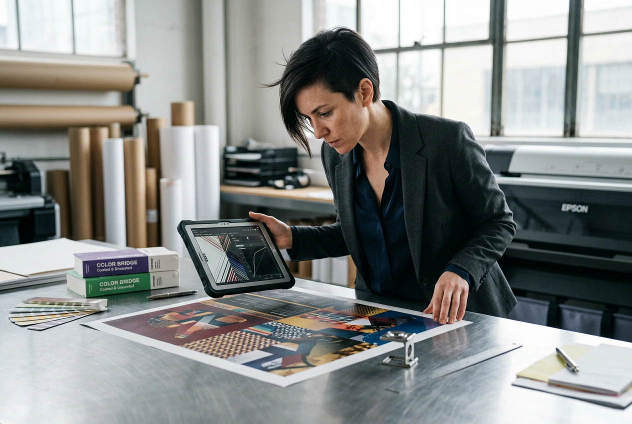 Print designer using Unblur Image for posters