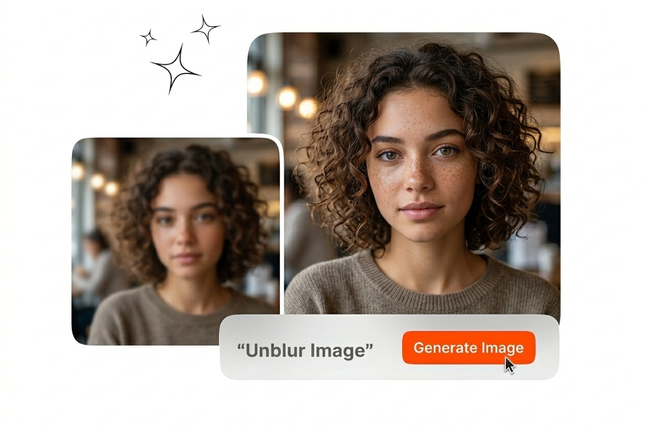 Unblur Image portrait feature enhancement tool display