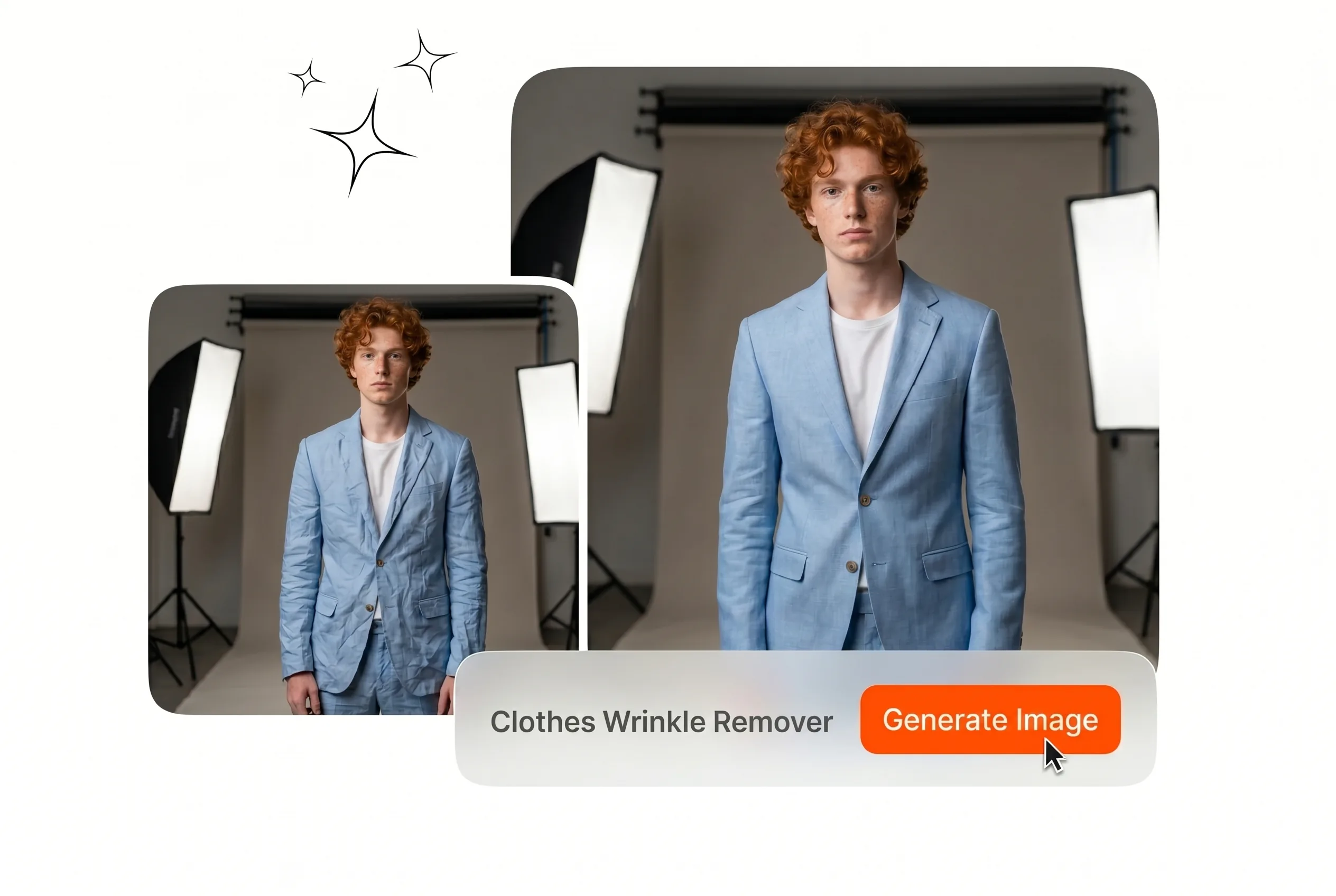 Cost elimination via Clothes Wrinkle Remover edits