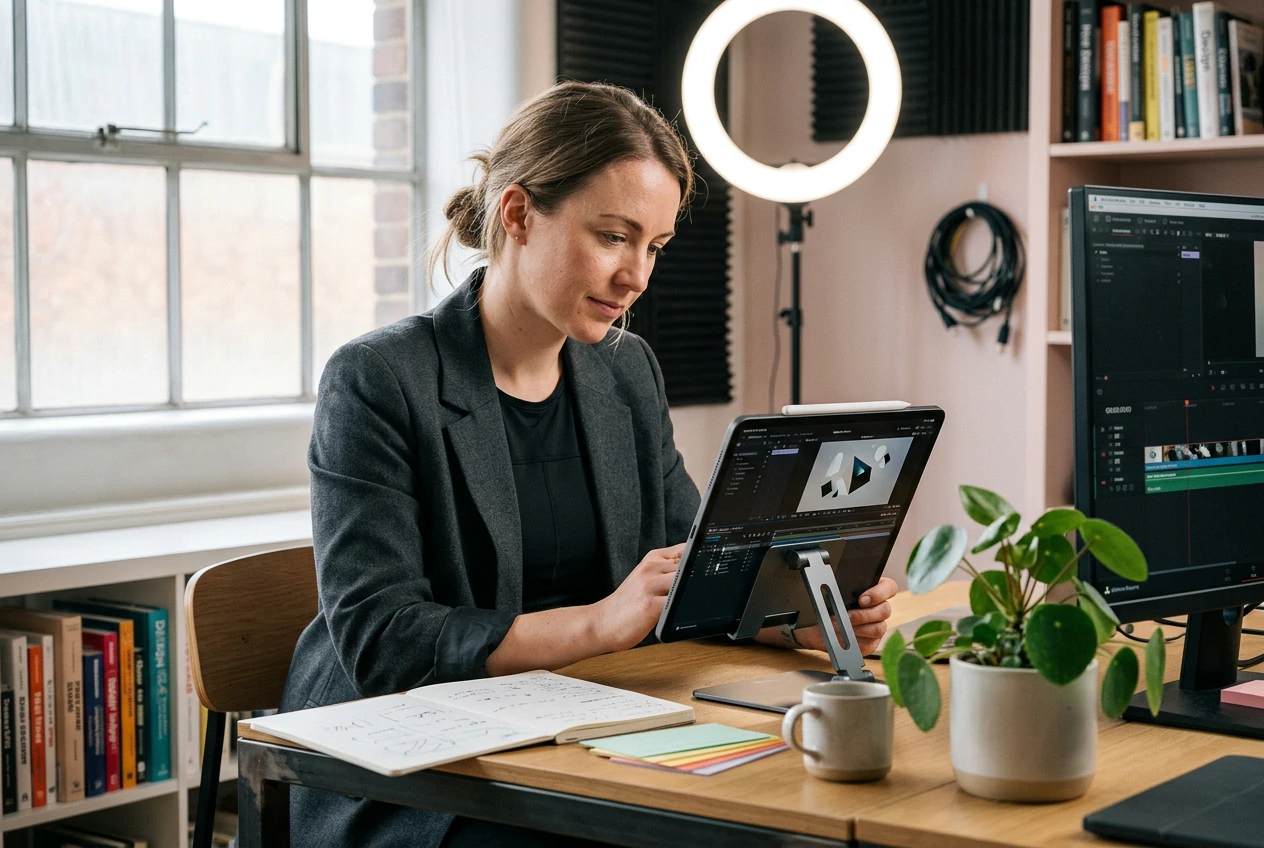 Business owner applying Ballet Dance Effect online