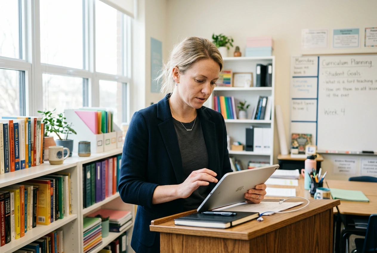 Educator adding Firework Effect to lesson slides