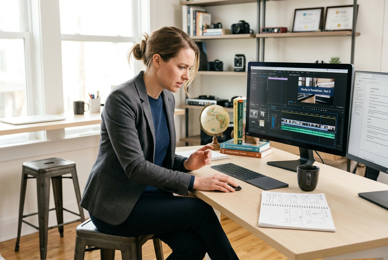 Action editor using Gorilla Transition Effect for video
