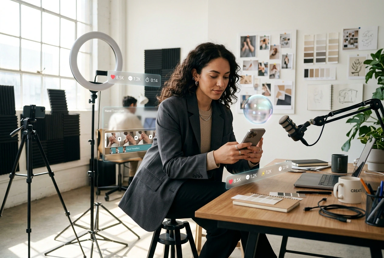Instructor using Hand Transition for lesson video