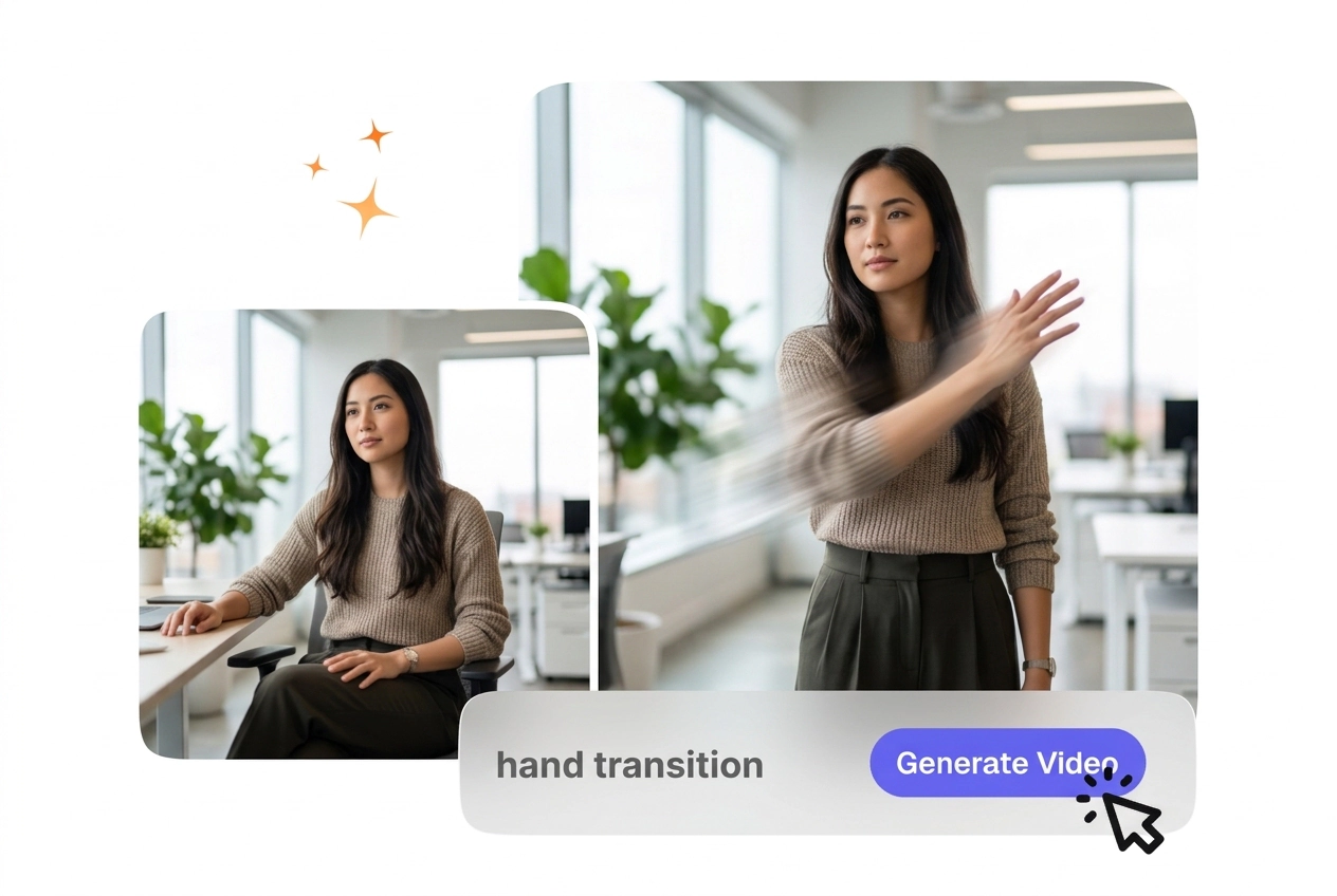 Hand Transition VideoAI hero showcase example preview