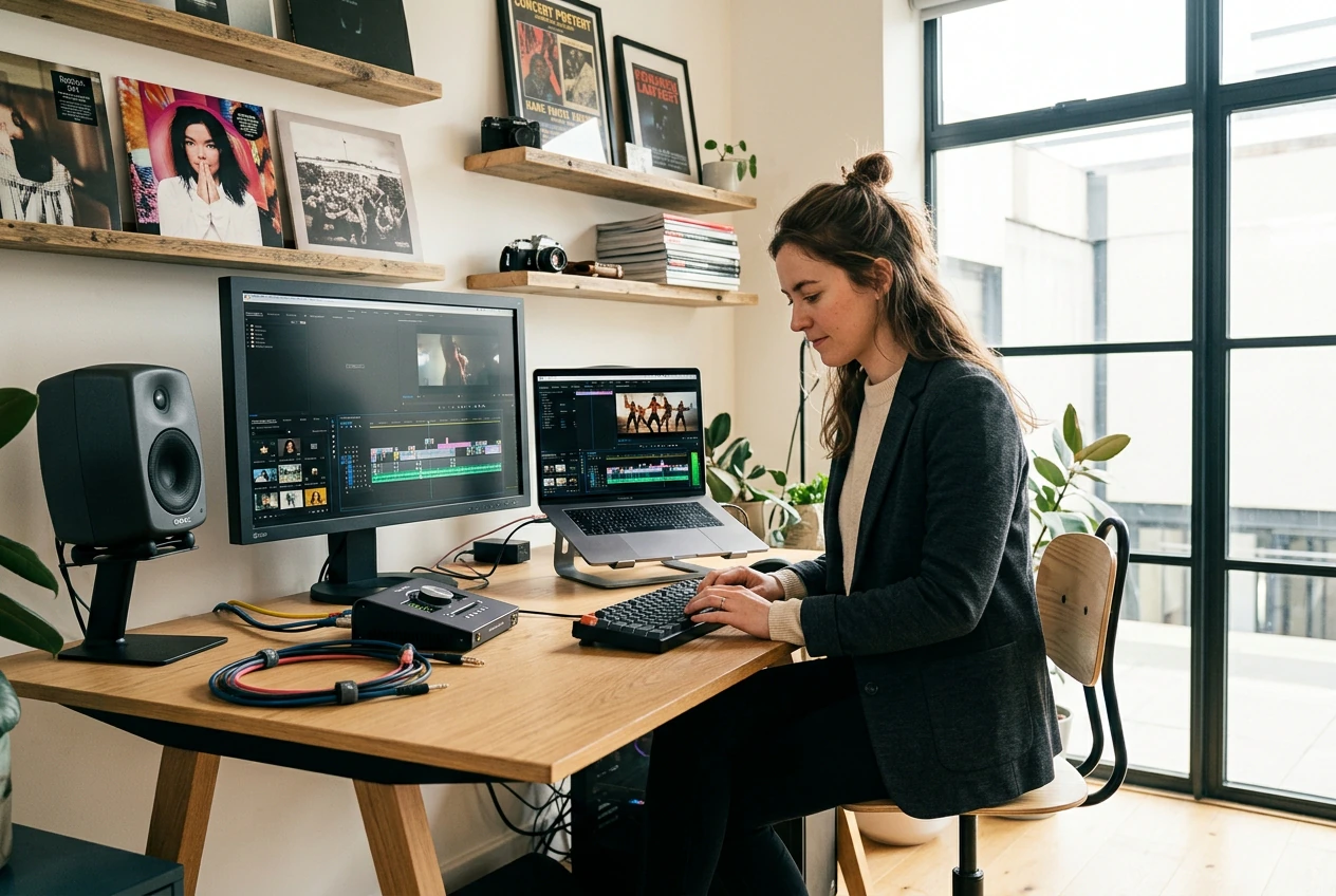 Educator recording a Jumping transition tutorial video