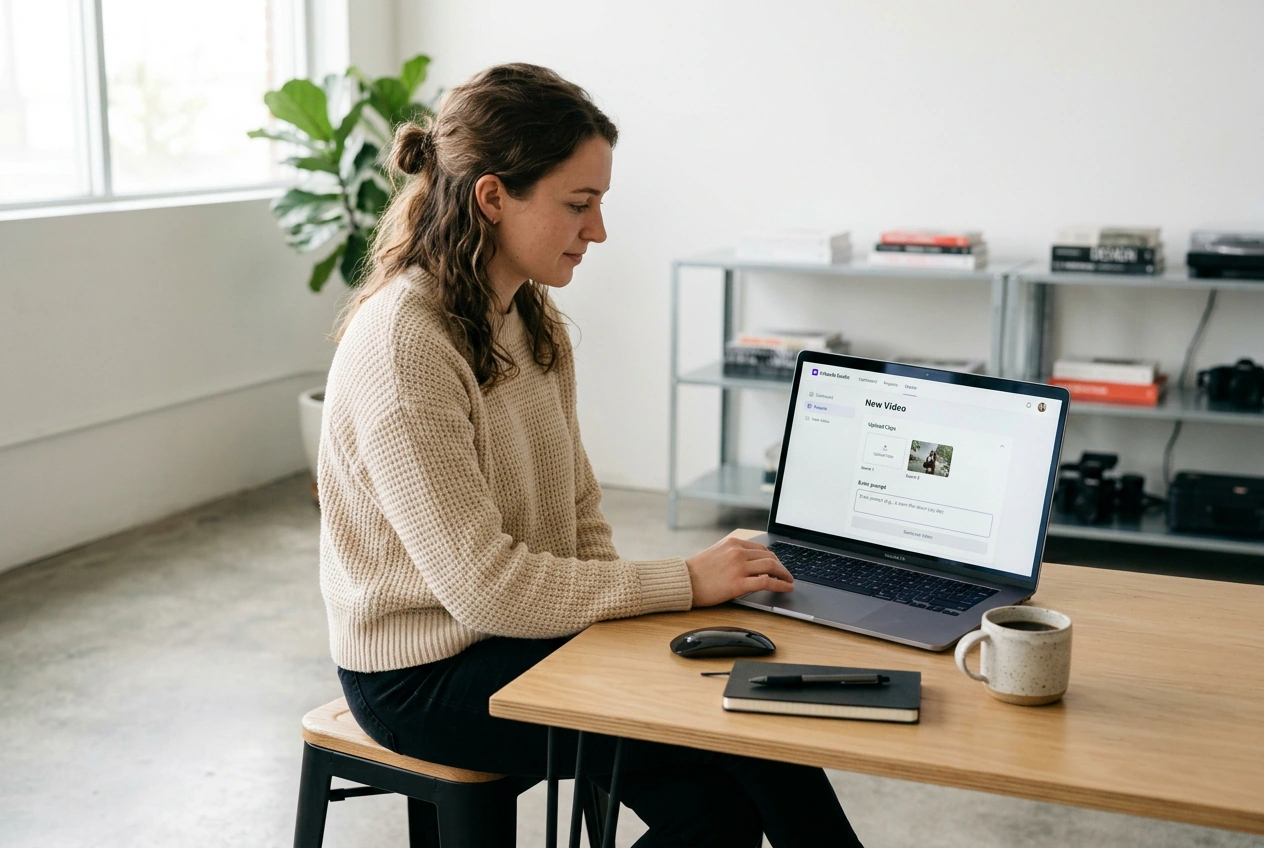 New user making an AI video online