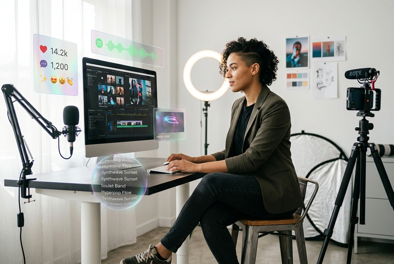 Content creator making Visor X Effect video