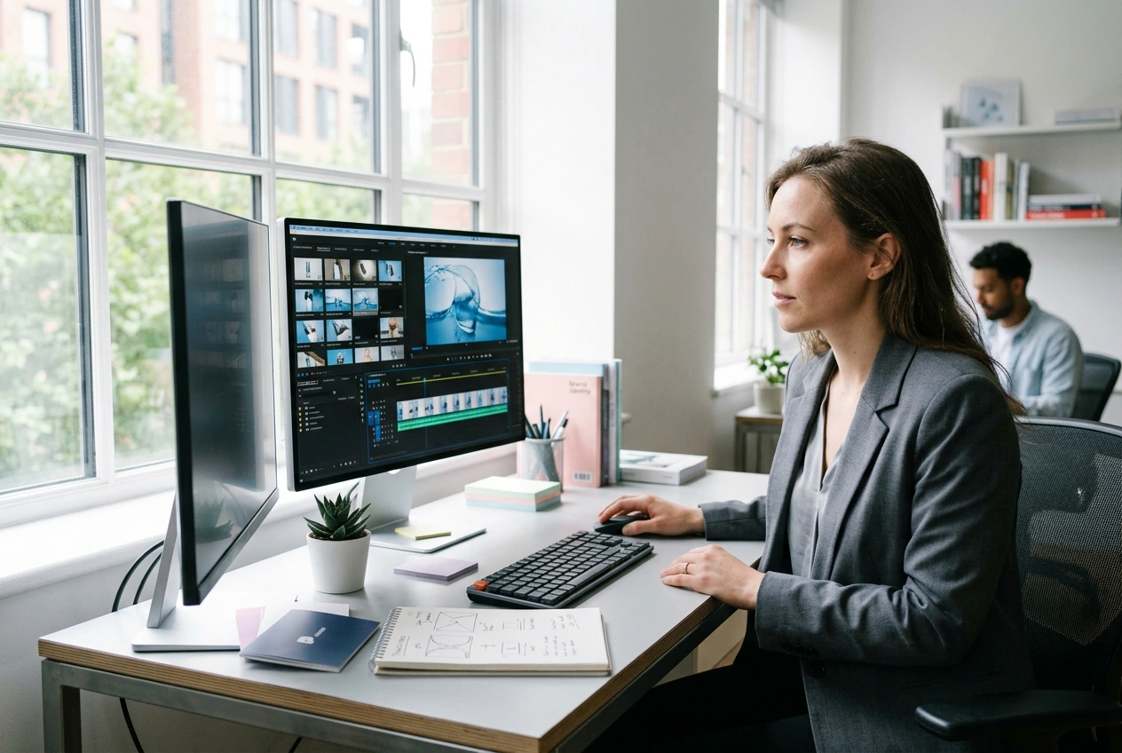 Business owner using Water Bending Effect tool