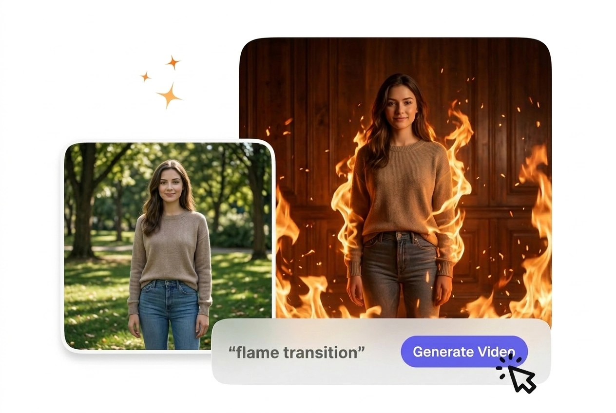 Intensity scaling for AI video transition generator