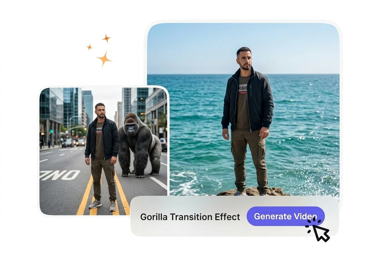Gorilla Transition Effect VideoAI hero showcase