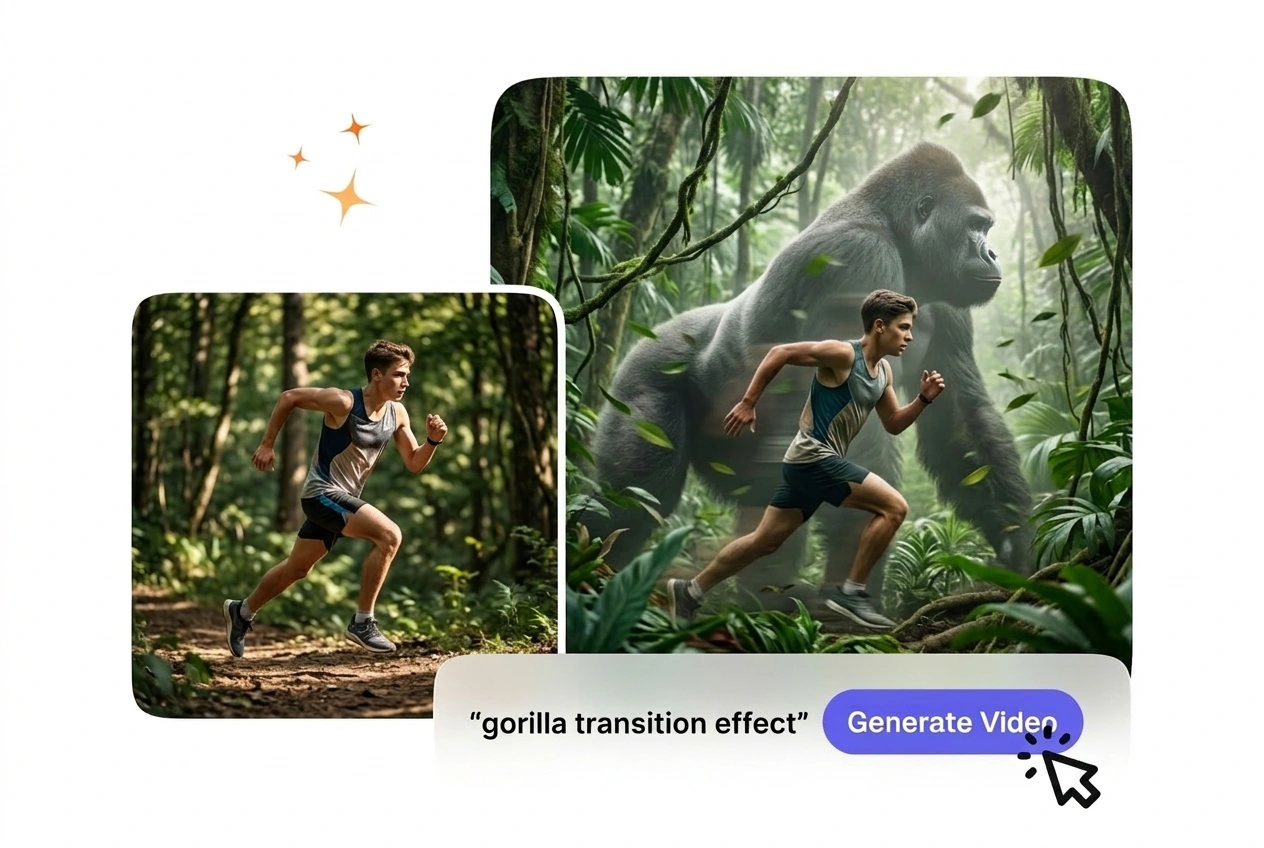 Export Gorilla Transition Effect video instantly