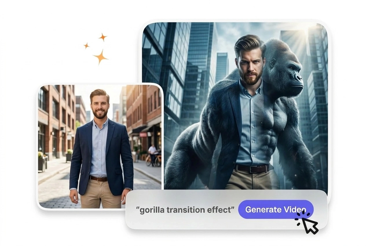 Prompt control for Gorilla Transition Effect video