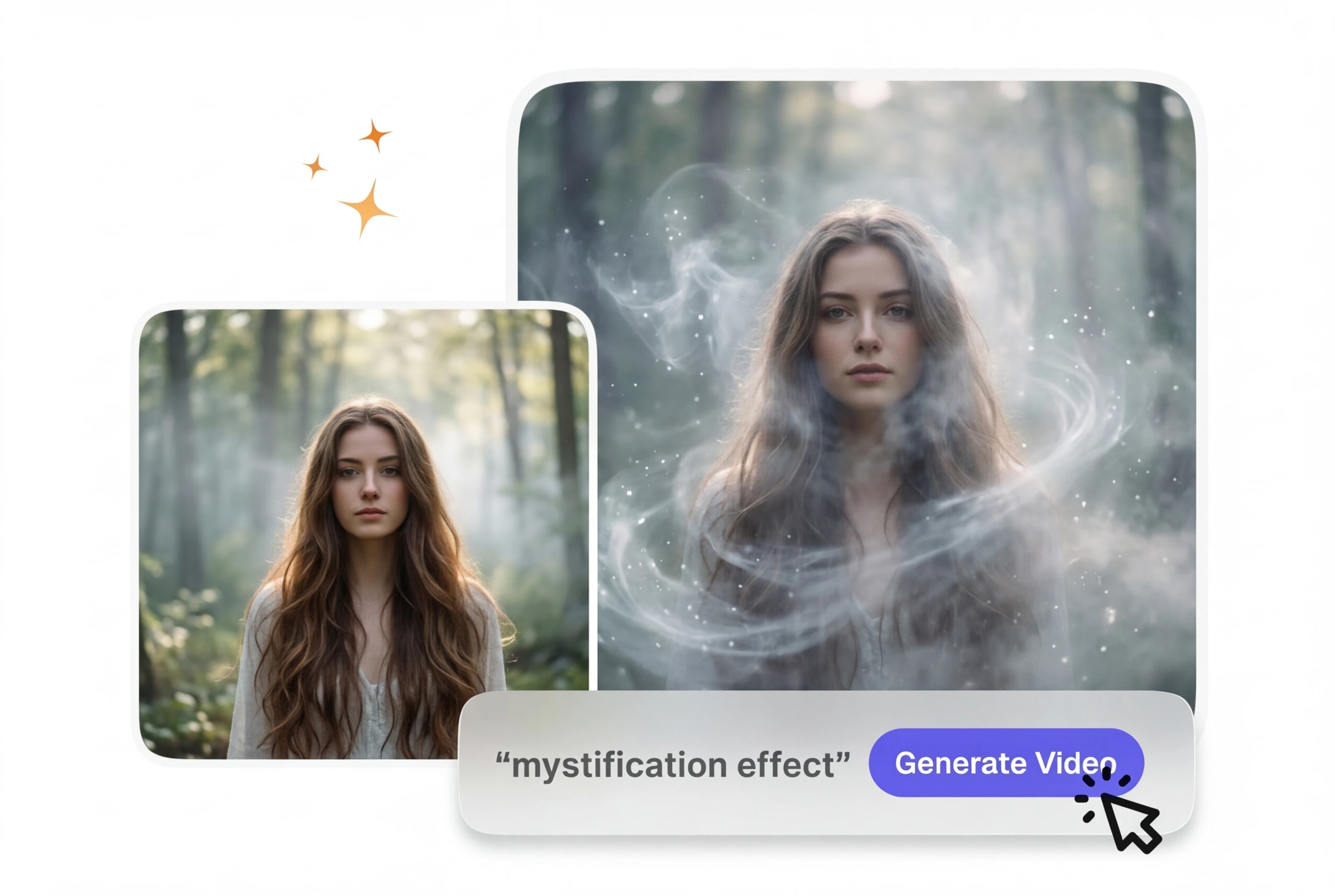 Mystification Effect VideoAI hero transition showcase